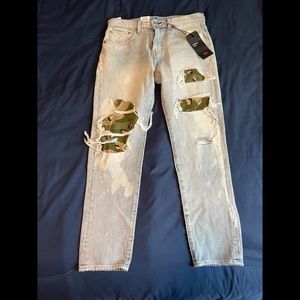 Levi’s Hi-Ball Camo Bleached Denim Jeans 32x29 Brand New